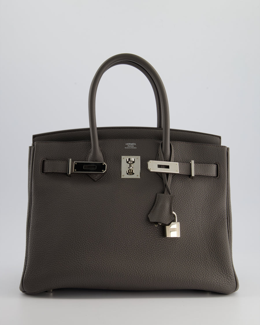 *FIRE PRICE* Hermès Birkin 30cm Retourne Bag in Gris Etan Togo Leather With Palladium Hardware