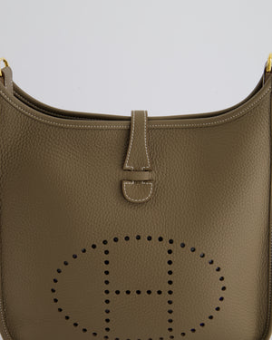 *HOT* Hermès Evelyne III 29cm Bag in Etoupe Clemence Leather with Gold Hardware