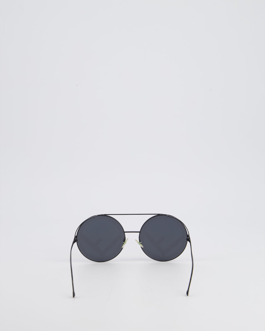 Fendi Black Large Round Logo Sunglasses