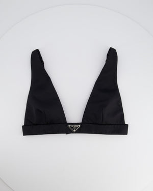 Prada Black Re-Nylon Bralette Top with Logo Size IT 40 (UK 8) RRP £590