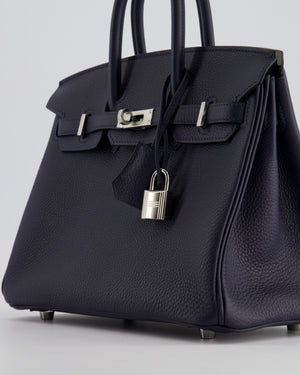 Hermès Birkin 25cm Bag Retourne in Bleu Nuit Togo Leather with Palladium Hardware