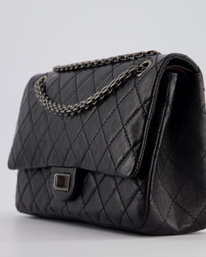 Chanel Black Medium Reissue 2.55 Double Flap Bag in Quilted Crumpled Lambskin with Ruthenium Hardware RRP £8,850