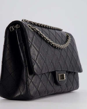 Chanel Black Medium Reissue 2.55 Double Flap Bag in Quilted Crumpled Lambskin with Ruthenium Hardware RRP £8,850