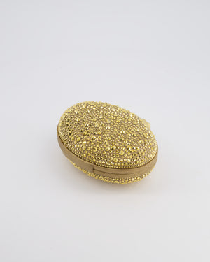 Christian Louboutin Gold Crystal Embellished Mina Clutch Bag