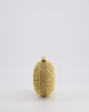 Christian Louboutin Gold Crystal Embellished Mina Clutch Bag