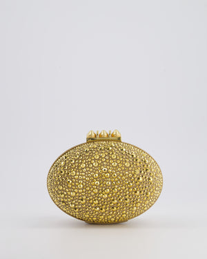 Christian Louboutin Gold Crystal Embellished Mina Clutch Bag