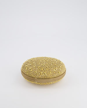 Christian Louboutin Gold Crystal Embellished Mina Clutch Bag