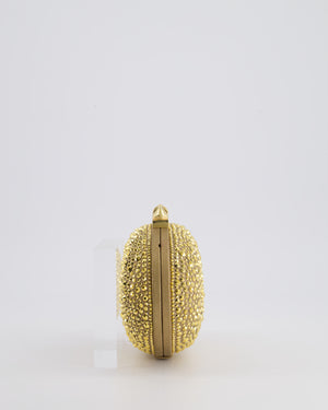 Christian Louboutin Gold Crystal Embellished Mina Clutch Bag