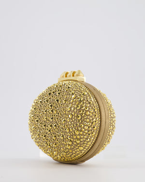 Christian Louboutin Gold Crystal Embellished Mina Clutch Bag