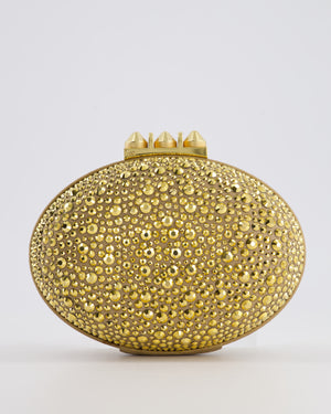 Christian Louboutin Gold Crystal Embellished Mina Clutch Bag