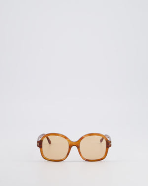 Tom Ford Round Light Brown Tortoiseshell Sunglasses