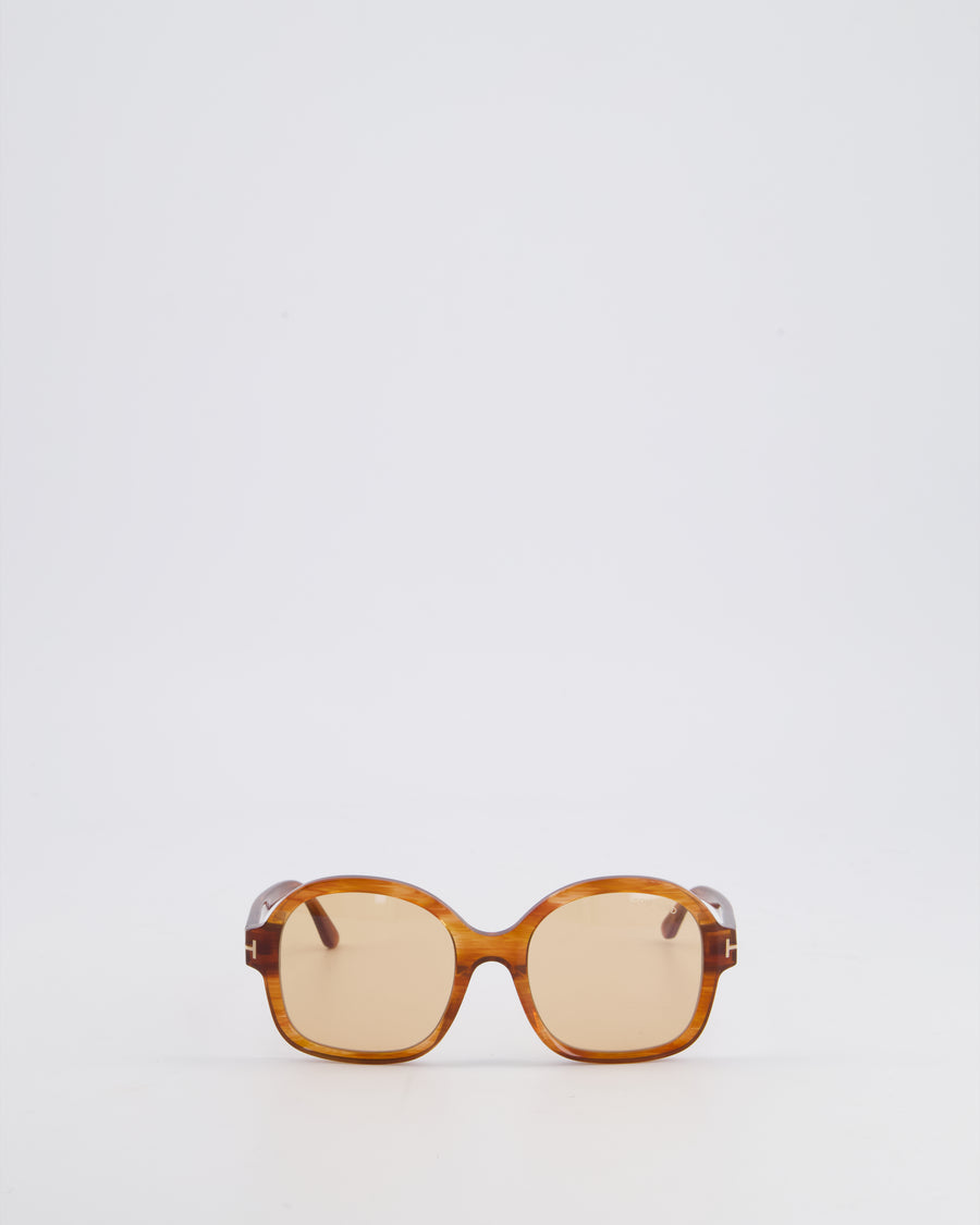 Tom Ford Round Light Brown Tortoiseshell Sunglasses