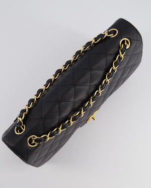 Chanel Black Jumbo Classic Double Flap Bag in Caviar Leather with Gold Hardware RRP £9,540