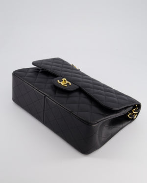 Chanel Black Jumbo Classic Double Flap Bag in Caviar Leather with Gold Hardware RRP £9,540