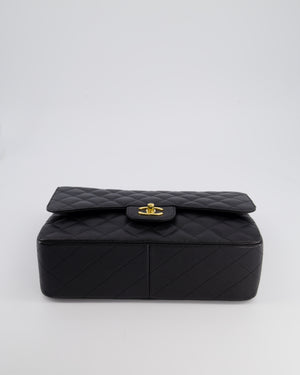 Chanel Black Jumbo Classic Double Flap Bag in Caviar Leather with Gold Hardware RRP £9,540