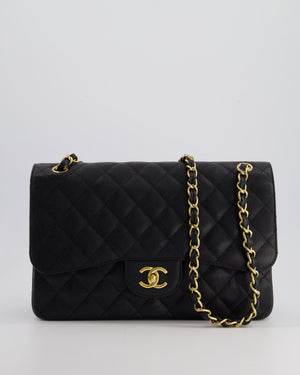 Chanel Black Jumbo Classic Double Flap Bag in Caviar Leather with Gold Hardware RRP £9,540