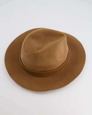 Valentino VLogo Light Beige Felt Fedora Hat with VLogo Detail Size S RRP £710