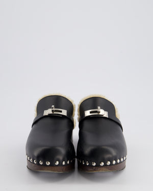 Hermès Black Leather Carlotta Mules Size EU 37 RRP £1,100