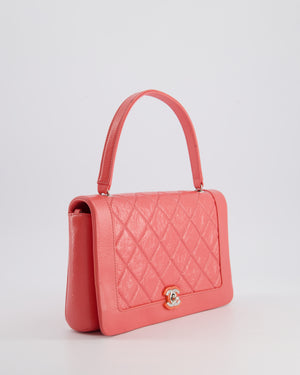 Chanel Pink Patent Crinkled Calfskin Leather Flap Bag with Enamel CC Logo and Silver Hardware