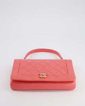 Chanel Pink Patent Crinkled Calfskin Leather Flap Bag with Enamel CC Logo and Silver Hardware