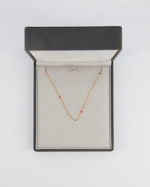 Fabergé Rose Gold Mosaic Chain Necklace with Diamond and Ruby Set RRP £2,520