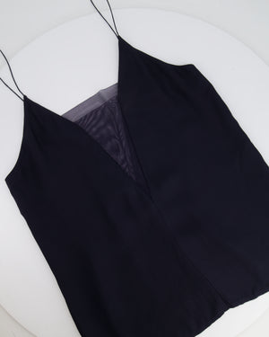 Celine Navy Lingerie Top With Lace Details Detail Size XS (UK 6)