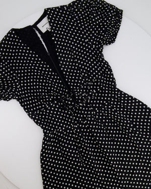 Reformation Black Short Sleeve Polkadot Mini Dress US 0 (UK 4)