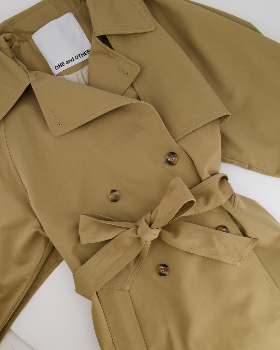 One and Other Camel Belted Trench Coat with Back Detail Size FR 34 (UK 6) RRP £360