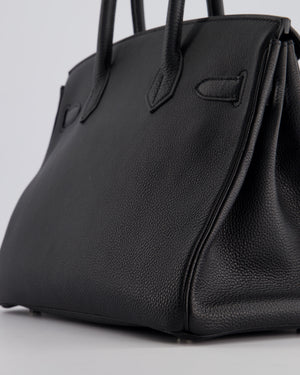 Hermès Black Birkin 30cm Bag in Togo Leather with Palladium Hardware