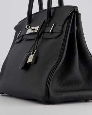 Hermès Black Birkin 30cm Bag in Togo Leather with Palladium Hardware