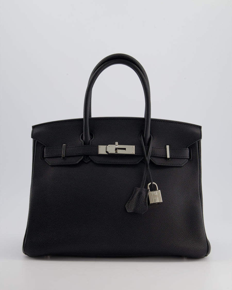 Hermès Black Birkin 30cm Bag in Togo Leather with Palladium Hardware