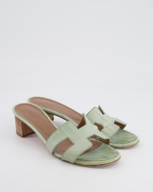 *FIRE PRICE* Hermès Oasis Sandals in Vert d'Eau Alligator Leather Size EU 37.5 RRP £3,250