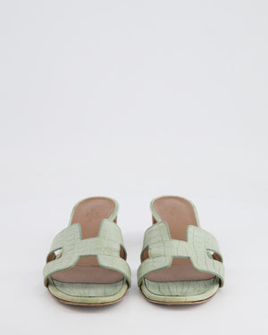 *FIRE PRICE* Hermès Oasis Sandals in Vert d'Eau Alligator Leather Size EU 37.5 RRP £3,250