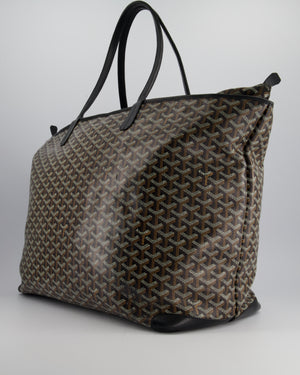 Goyard Saint Artois Black Shoulder Tote Bag in Goyardine Canvas and Chevroches Calfskin