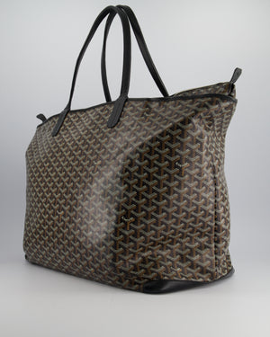 Goyard Saint Artois Black Shoulder Tote Bag in Goyardine Canvas and Chevroches Calfskin