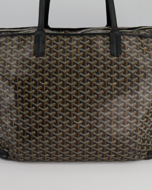 Goyard Saint Artois Black Shoulder Tote Bag in Goyardine Canvas and Chevroches Calfskin