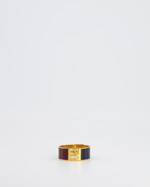 Fendi Gold Fendista FF Bracelet with Black & Burgundy Details