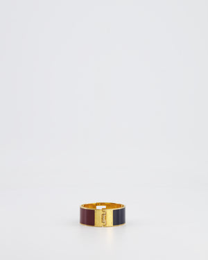 Fendi Gold Fendista FF Bracelet with Black & Burgundy Details