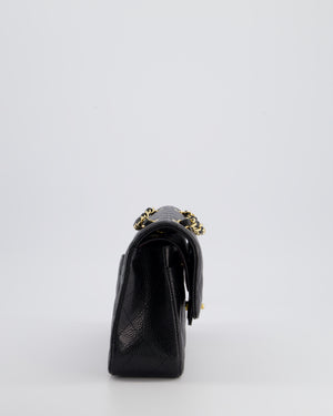 Chanel Black Small Classic Double Flap Bag in Caviar Leather with Gold Hardware