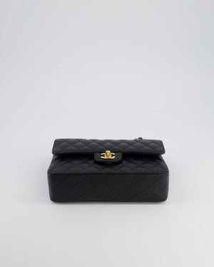 Chanel Black Small Classic Double Flap Bag in Caviar Leather with Gold Hardware