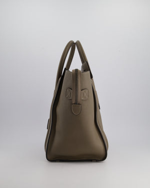 Celine Taupe Phantom Luggage Handbag in Grained Calfskin Leather Silver Hardware