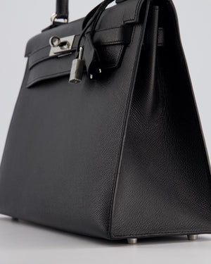 Hermès Kelly 32cm Bag in Black Epsom Leather with Palladium Hardware