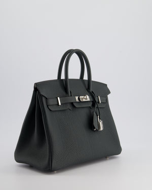 *RARE COLOUR* Hermès Birkin 25cm Bag Retourne in New Vert Fonce Togo Leather with Palladium Hardware