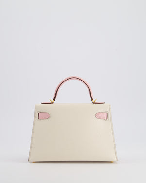 *SUPER HOT* Hermès Mini Kelly HSS II 20cm Bag In Nata & Rose Sakura Chèvre Mysore Leather with Gold Hardware