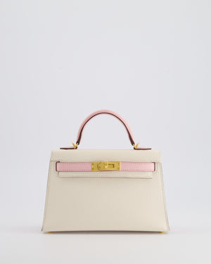 *SUPER HOT* Hermès Mini Kelly HSS II 20cm Bag In Nata & Rose Sakura Chèvre Mysore Leather with Gold Hardware