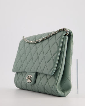 Chanel Cloudy Grey Timeless Clutch on Chain in Lambskin Leather with Silver Hardware