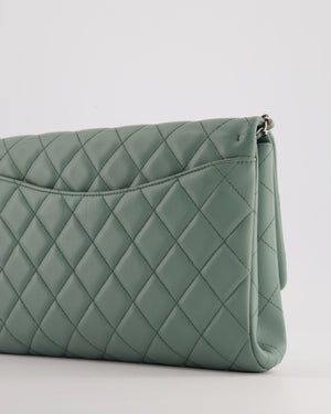 Chanel Cloudy Grey Timeless Clutch on Chain in Lambskin Leather with Silver Hardware