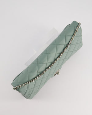 Chanel Cloudy Grey Timeless Clutch on Chain in Lambskin Leather with Silver Hardware