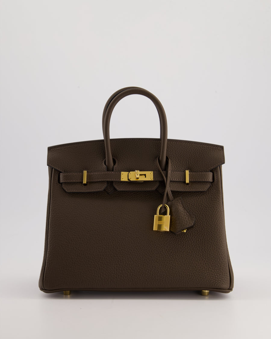 *RARE COLOUR* Hermès Birkin 25cm Bag Retourne in Ecorce Togo Leather with Gold Hardware