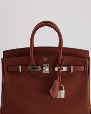 *SUPER RARE* Hermès Birkin 25cm Retourne in Rouge H Swift Leather with Palladium Hardware